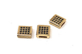 CZ Micro Pave Square Beads, Pave Beads, Spacer Beads, CZ Bulk Beads, Pave Spacer Beads, Jewelry Findings for DIY Jewelry Making, 1 Pc