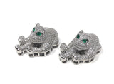 CZ Micro Pave Leopard Link, Leopard Findings, Leopard Pendant, CZ Pave Pendant, Jewelry Findings, Jewelry Supplies, CZ Multi Strand Link