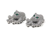 CZ Micro Pave Leopard Link, Leopard Findings, Leopard Pendant, CZ Pave Pendant, Jewelry Findings, Jewelry Supplies, CZ Multi Strand Link