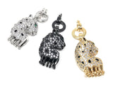 CZ Micro Pave Leopard Pendant /Enhancer, CZ Pave Pendant, Jewelry Findings, Jewelry Supplies, CZ Leopard Head Link Connector, Jewelry Making