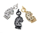 CZ Micro Pave Leopard Pendant /Enhancer, CZ Pave Pendant, Jewelry Findings, Jewelry Supplies, CZ Leopard Head Link Connector, Jewelry Making