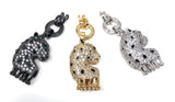 CZ Micro Pave Leopard Pendant /Enhancer, CZ Pave Pendant, Jewelry Findings, Jewelry Supplies, CZ Leopard Head Link Connector, Jewelry Making