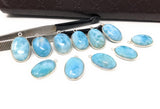 4Pcs Larimar Gemstone Charms, AAA Grade Larimar Sterling Silver Charms, Bulk Wholesale Charms, Jewelry Supplies for DIY Jewelry