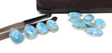 4Pcs Larimar Gemstone Charms, AAA Grade Larimar Sterling Silver Charms, Bulk Wholesale Charms, Jewelry Supplies for DIY Jewelry