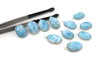 4Pcs Larimar Gemstone Charms, AAA Grade Larimar Sterling Silver Charms, Bulk Wholesale Charms, Jewelry Supplies for DIY Jewelry