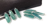 Amazonite Gemstone Bar Connector, Silver Bezel Briolette Connectors, Jewelry Supplies for Jewelry Making, Wholesale Jewelry Findings, 1 Pc