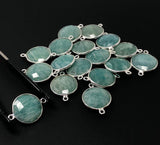 Amazonite Gemstone Connector, Sterling Silver Briolette Connectors, Jewelry Supplies for Jewelry Making, Wholesale Jewelry Findings, 1 Pc