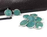 Amazonite Gemstone Connector, Sterling Silver Briolette Connectors, Jewelry Supplies for Jewelry Making, Wholesale Jewelry Findings, 1 Pc