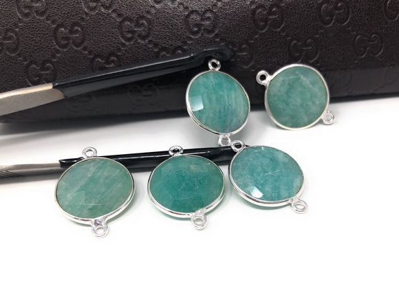 Amazonite Gemstone Connector, Sterling Silver Briolette Connectors, Jewelry Supplies for Jewelry Making, Wholesale Jewelry Findings, 1 Pc