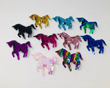 Reversible Sequin Unicorn Hair Clips, Unicorn Hair Clip, Sequin Unicorn Bow With Alligator Clips, Girls Hairpins, Rainbow Unicorn Clip