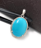 Genuine Sleeping Beauty Turquoise Pave Diamond Pendant, Spiritual Healing Crystal Chakra Gemstone Jewelry, December Birthstone Pendant Gift