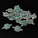 Sterling Silver Amazonite Gemstone Connector, Briolette Connectors, Jewelry Supplies for Jewelry Making, Wholesale Jewelry Findings, 1 Pc