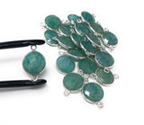 Sterling Silver Amazonite Gemstone Connector, Bulk Charms, Jewelry Supplies for Jewelry Making, Wholesale Jewelry Findings, 1 Pc