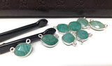 Sterling Silver Amazonite Gemstone Connector, Bulk Charms, Jewelry Supplies for Jewelry Making, Wholesale Jewelry Findings, 1 Pc