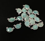 Sterling Silver Amazonite Gemstone Connector, Bulk Charms, Jewelry Supplies for Jewelry Making, Wholesale Jewelry Findings, 1 Pc