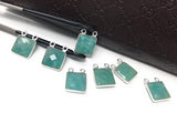 9 Pcs Sterling Silver Amazonite Gemstone Connector, Bulk Charms, Jewelry Supplies for Jewelry Making, Wholesale Jewelry Findings