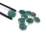 Sterling Silver Amazonite Gemstone Connector, Bulk Charms, Jewelry Supplies for Jewelry Making, Wholesale Jewelry Findings, 1 Pc