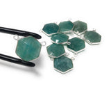 Sterling Silver Amazonite Gemstone Connector, Bulk Charms, Jewelry Supplies for Jewelry Making, Wholesale Jewelry Findings, 1 Pc