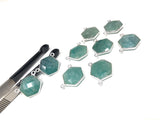 Sterling Silver Amazonite Gemstone Connector, Bulk Charms, Jewelry Supplies for Jewelry Making, Wholesale Jewelry Findings, 1 Pc