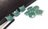 Sterling Silver Amazonite Gemstone Connector, Amazonite Charms, Bulk Jewelry Supplies for Jewelry Making, Wholesale Jewelry Findings, 1 Pc