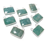 Sterling Silver Amazonite Gemstone Connector, Jewelry Supplies for Jewelry Making, Wholesale Jewelry Findings, Bulk Amazonite Charms, 1 Pc