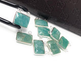 Sterling Silver Amazonite Gemstone Connector, Jewelry Supplies for Jewelry Making, Wholesale Jewelry Findings, Bulk Amazonite Charms, 1 Pc