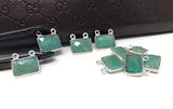 Sterling Silver Amazonite Gemstone Connector, Jewelry Supplies for Jewelry Making, Wholesale Jewelry Findings, Bulk Amazonite Charms, 1 Pc