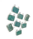 Sterling Silver Amazonite Gemstone Connector, Jewelry Supplies for Jewelry Making, Wholesale Jewelry Findings, Bulk Amazonite Charms, 1 Pc