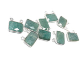 Sterling Silver Amazonite Gemstone Connector, Jewelry Supplies for Jewelry Making, Wholesale Jewelry Findings, Bulk Amazonite Charms, 1 Pc