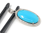 Turquoise Diamond Pendant, Silver Sleeping Beauty Turquoise Gemstone Chakra Healing Jewelry, Spiritual Crystal December Birthstone Jewelry