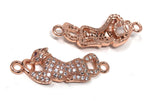 CZ Micro Pave Leopard Connector, Pave Findings, CZ Pave Link Charm Connectors, Jewelry Findings, Jewelry Supplies, DIY Jewelry Making, 1 Pc