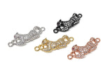 CZ Micro Pave Leopard Connector, Pave Findings, CZ Pave Link Charm Connectors, Jewelry Findings, Jewelry Supplies, DIY Jewelry Making, 1 Pc