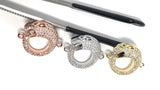 CZ Micro Pave Leopard Connector, Pave Findings, CZ Pave Link Charm Connectors, Jewelry Findings, Jewelry Supplies, DIY Jewelry Making, 1 Pc