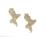 CZ Micro Pave Mermaid Connector, Pave Findings, CZ Gold Plated Connectors, Jewelry Findings, Jewelry Supplies for DIY Jewelry Making, 1 Pc