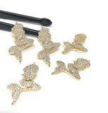 CZ Micro Pave Mermaid Connector, Pave Findings, CZ Gold Plated Connectors, Jewelry Findings, Jewelry Supplies for DIY Jewelry Making, 1 Pc