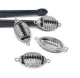 CZ Micro Pave Rugby Enamel Connector, Pave Findings, Pave Connectors, Jewelry Findings, Jewelry Supplies for DIY Jewelry Making, 1 Pc