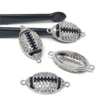 CZ Micro Pave Rugby Enamel Connector, Pave Findings, Pave Connectors, Jewelry Findings, Jewelry Supplies for DIY Jewelry Making, 1 Pc