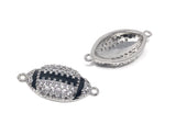 CZ Micro Pave Rugby Enamel Connector, Pave Findings, Pave Connectors, Jewelry Findings, Jewelry Supplies for DIY Jewelry Making, 1 Pc
