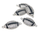 CZ Micro Pave Rugby Enamel Connector, Pave Findings, Pave Connectors, Jewelry Findings, Jewelry Supplies for DIY Jewelry Making, 1 Pc