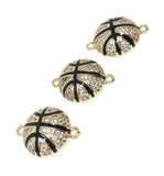 CZ Micro Pave Basketball Connector, Pave Findings, Pave Connectors, Jewelry Findings, Jewelry Supplies for DIY Jewelry Making, 1 Pc