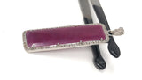 Natural Ruby Diamond Pendant, Gemstone Pendant, Pave Diamond Bar Pendant, Sterling Silver Pendant, Genuine Ruby Jewelry Gifts for Her