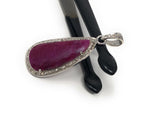 Natural Ruby Diamond Pendant, Sterling Silver Gemstone Pendant, Spiritual Healing Crystal Jewelry, July Birthstone Gifts, Chakra Jewelry