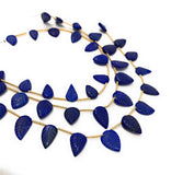 Lapis Lazuli Carved Leaf Gemstone Beads, Natural Gemstone Beads, Beading Supplies for DIY Jewelry Making, Wholesale Bulk Beads, 8" Strand