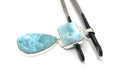 Larimar Pendant, Natural Gemstone Jewelry, Sterling Silver Pendant, Wholesale DIY Jewelry Making Supplies, Gifts for Her, 65mm X 19mm