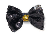 Reversible Sequin Mermaid Bow Hair Clips, Black Sequins Hair Bow Kids Hair Accessories, Girls Barrette Clips, Gifts for Girls, 1 Pc