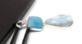 Larimar Pendant, Natural Gemstone Bohemian Jewelry, Sterling Silver Pendant, Wholesale DIY Jewelry Making Supplies, 73mm X 22.25mm