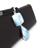Larimar Pendant, Natural Gemstone Jewelry, Sterling Silver Pendant, Bohemian Jewelry, Jewelry Supplies, Gifts for Her, 85.7mm x 31.75mm