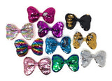 10 Pcs Reversible Sequin Bow Hair Clips, Hair Bow With Alligator Clips, Colorful Rainbow Sequins Hair Bow Girl Barrette Hair Accessories