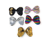 Reversible Sequin Bow Hair Clips, Hair Bow With Alligator Clips, Colorful Rainbow Sequins Hair Bow Kids Girl Barrette Hair Accessories, 1 Pc