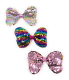 10 Pcs Reversible Sequin Bow Hair Clips, Hair Bow With Alligator Clips, Colorful Rainbow Sequins Hair Bow Girl Barrette Hair Accessories